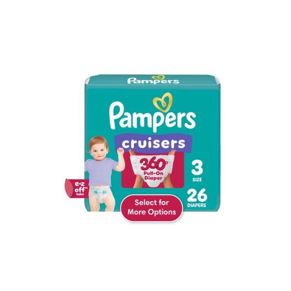 Pampers Cruisers 360 Baby Diapers Size 3, 26 Count (Select for More Options)