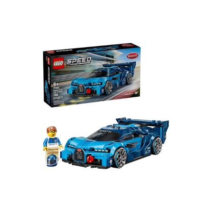 LEGO Speed Champions Bugatti Vision Gran Turismo Hyper Sports Car Building Toy for Kids & Gamers - Building Set W/Bugatti Driver Minifigure for Boys & Girls, Ages 9+ - Gift Idea for Birthdays - 77253