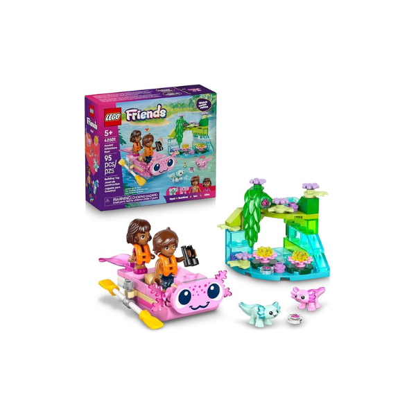 LEGO Friends Axolotl Adventure Boat Building Toy for Girls & Boys - Pretend Play Set for Kids, Ages 5+ - W/Leo Minidoll, Alba Microdoll, 2 Toy Pets, & Accessories - Gift Idea for Birthdays - 42681