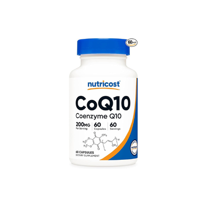 Nutricost CoQ10 200mg, 60 Vegetarian Capsules, 60 Servings, Vegetarian