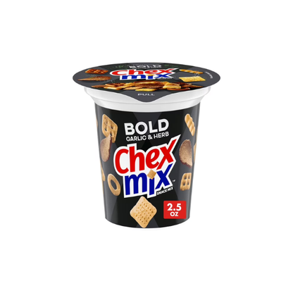Chex Mix Bold Garlic and Herb Snack Mix, Snack Cup, 2.5 oz