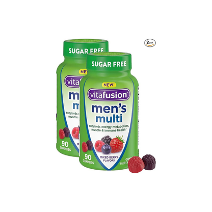 Vitafusion Sugar Free Men’s Multi Daily Gummy Multivitamins, Supports Energy Metabolism, Muscle and Immune Health (1), Mixed Berry Flavors, (Pack of 2)