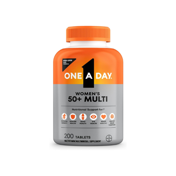 One A Day Multivitamin for Women 50 and Over Tablets, Womens Multivitamin 50 Plus with Vitamins D, C, E, Zinc & Biotin, Daily Vitamins for Woman 50+, 200 Ct (Packaging May Vary)