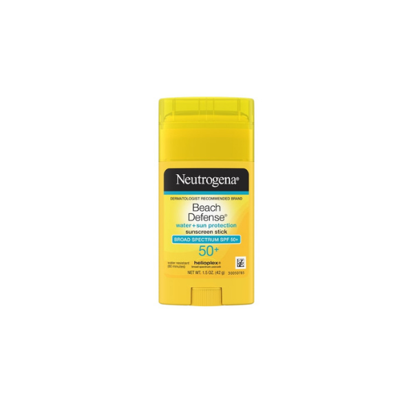 (3 pack) Neutrogena Beach Defense SPF 50+, Face Sunscreen Stick, Travel Size Sun Care, 1.5 oz