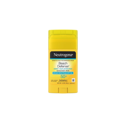 (3 pack) Neutrogena Beach Defense SPF 50+, Face Sunscreen Stick, Travel Size Sun Care, 1.5 oz