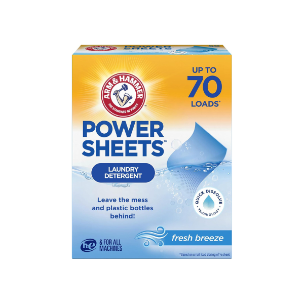 ARM & HAMMER Power Sheets Laundry Detergent, Fresh Breeze, 35 Count