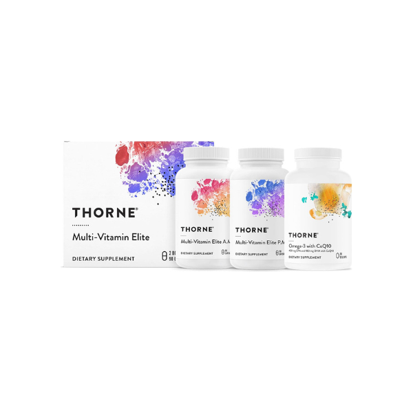 THORNE - Daily Nutrients Bundle - Multivitamin Elite and Omega-3 with CoQ10-30 to 90 Servings