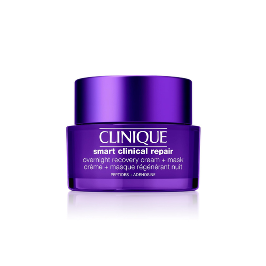 Clinique Smart Clinical Repair Anti Aging Overnight Recovery Face Cream + Mask For All Skin Types | With Hyaluronic Acid + Peptides | Hydrating | Repairs Lines + Wrinkles, 1.7 Fl Oz