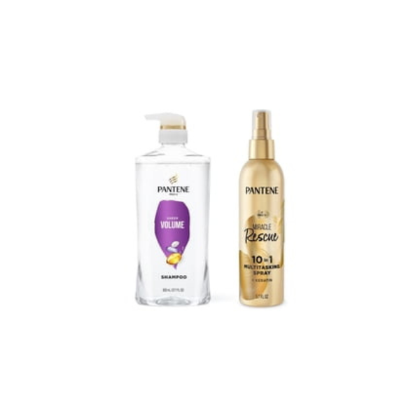 Pantene Volume Shampoo and Miracle Rescue 10 in 1 Multitasking Leave in Conditioner