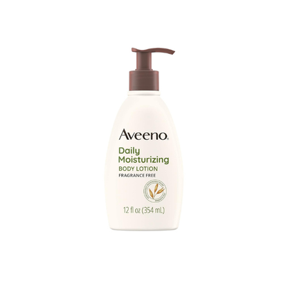 Aveeno Daily Moisturizing Body Lotion with Soothing Oat and Rich Emollients to Nourish Dry Skin, Fragrance-Free, 12 Fl Oz (Pack of 6)