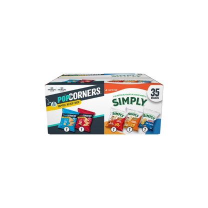 Simply and PopCorners 5 Flavor Snacks Variety Pack, 35 Count