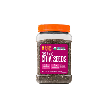 (2 pack) BetterBody Foods Organic Chia Seeds, 2.0 lb, 30 Servings
