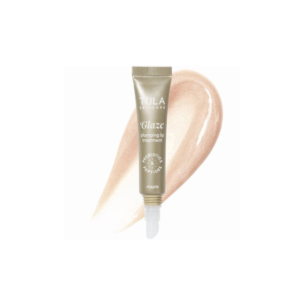 TULA Skin Care Glaze Plumping Lip Treatment, Shade Maple, 0.28 oz.