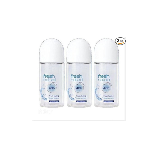 Fresh Natural 48 Hours Deodorant Roll on 50 Ml | (3 Pack)