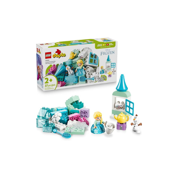 LEGO DUPLO Disney Frozen Creative Box with Elsa and Olaf 10462 | Building Toys for Toddlers, Ages 2+, Sturdy Build for Pretend Play, Develops Fine Motor Skills, 37 pieces, Gift for Birthdays