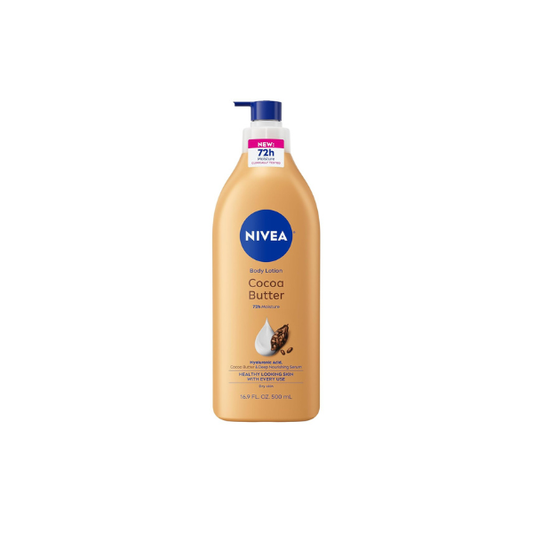 NIVEA Cocoa Butter Body Lotion for Dry Skin with Hyaluronic Acid, 16.9 Oz