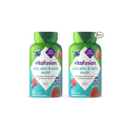Vitafusion Gorgeous Hair/Skin & Nails Multivitamin Gummy Vitamins + Biotin & Antioxidant Vitamins C&E/Raspberry Flavor (45 Day Supply) America’s Number One Gummy Vitamin Brand, 135 Count (Pack of 2)