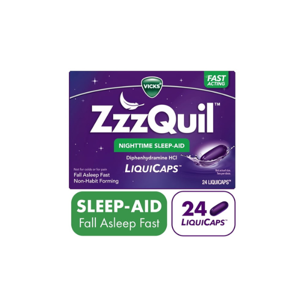 ZzzQuil LiquiCap Sleep Aid, Diphenhydramine 25mg HCl, 24 LiquiCaps