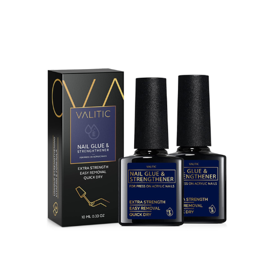 VALITIC Strong Nail Glue and Strengthener for Press Ons, 2 Pack