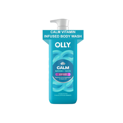 OLLY Calm Body Wash Eucalyptus Amber 17oz with Hyaluronic Acid