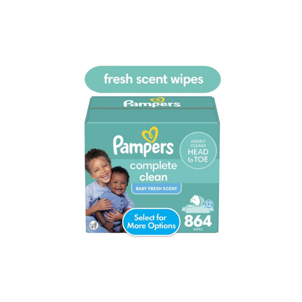 Pampers Complete Clean Baby Fresh Baby Wipes 12-Pack 864 Wipes (Select for More Options)