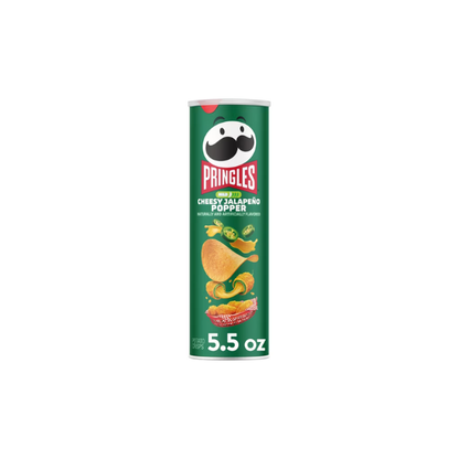 Pringles Cheesy Jalapeno Popper Potato Crisps Chips, Lunch Snacks, 5.5 oz Canister