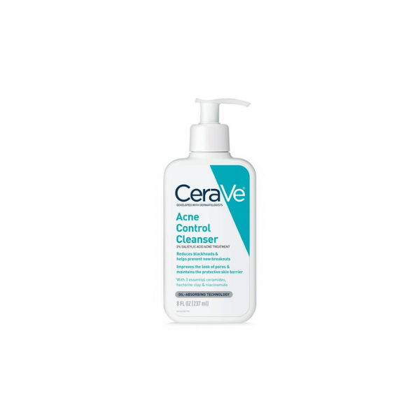 (2 pack) CeraVe Skin Care Acne Control Face Cleanser with 2% Salicylic Acid Clears Acne Blackheads Pores