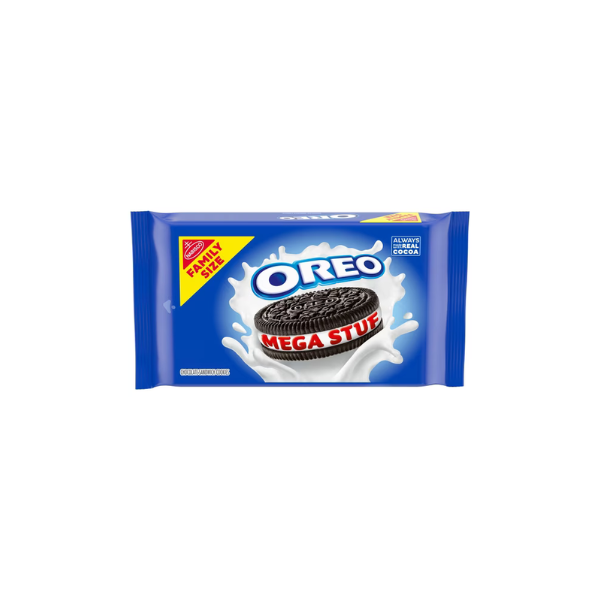 OREO Mega Stuf Chocolate Sandwich Cookies, Family Size, 17.6 oz