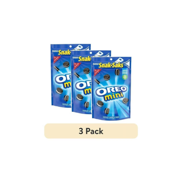 (3 pack) OREO Minis Chocolate Sandwich Cookies, 8 oz