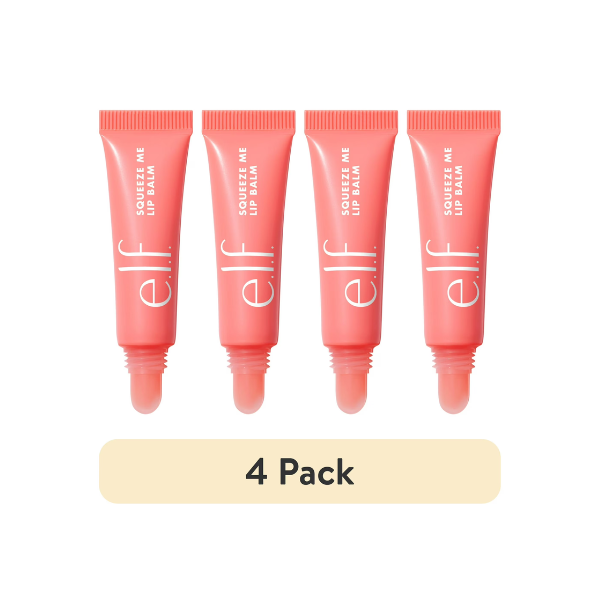 (4 pack) e.l.f. Squeeze Me Lip Balm, Strawberry, 0.21oz