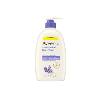 Aveeno Stress Relief Body Wash, Lavender Scent, 33 fl. oz