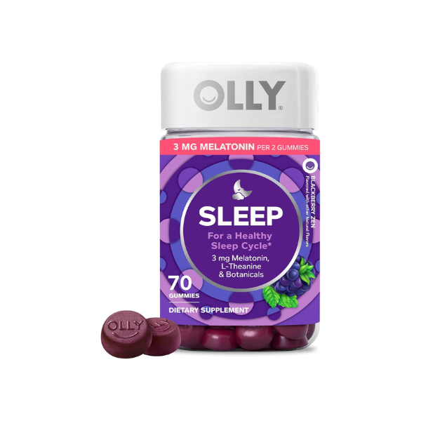 OLLY Sleep Support Gummy Supplement,* 3 mg Melatonin, L-Theanine - 70 Count
