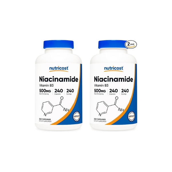 Nutricost Niacinamide (Vitamin B3) 500mg, 240 Capsules - Non-GMO, Gluten Free, Flush Free Vitamin B3 (Pack of 2)
