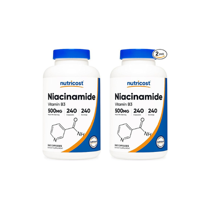 Nutricost Niacinamide (Vitamin B3) 500mg, 240 Capsules - Non-GMO, Gluten Free, Flush Free Vitamin B3 (Pack of 2)