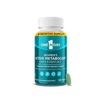 One A Day Women's Active Metabolism Daily Essential, Multivitamin for Women, Metabolism Support, Vitamins for Women with All 8 B-Vitamins, Vitamin D, Magnesium & More,120 Count