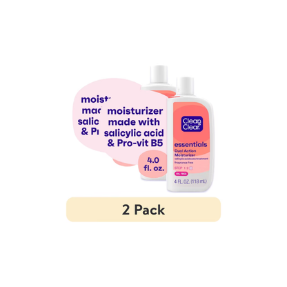 (2 pack) Clean & Clear Essentials Dual Action Moisturizer, 4 fl. oz
