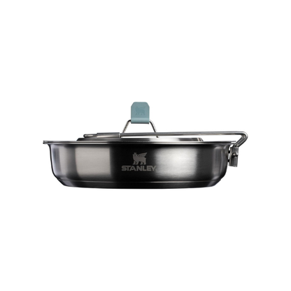 Stanley Wildfare Core 12-Piece Stainless Steel Fry Pan Cook Set | 1 qt Fry Pan with Fold & Lock Handle | Plates, Utensils, Spatula | Camping Essentials for Your Camp Kitchen | BPA-Free