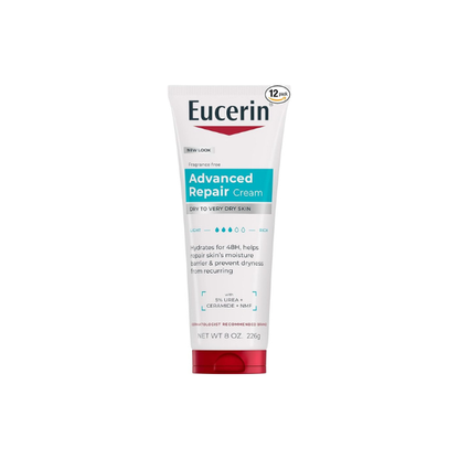 Eucerin Advanced Repair Body Cream, Urea Enriched, 8 Ounce (Pack of 12)