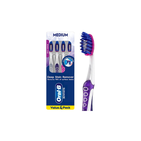 Oral-B Toothbrush Pro Whitening, Medium, 4 Count
