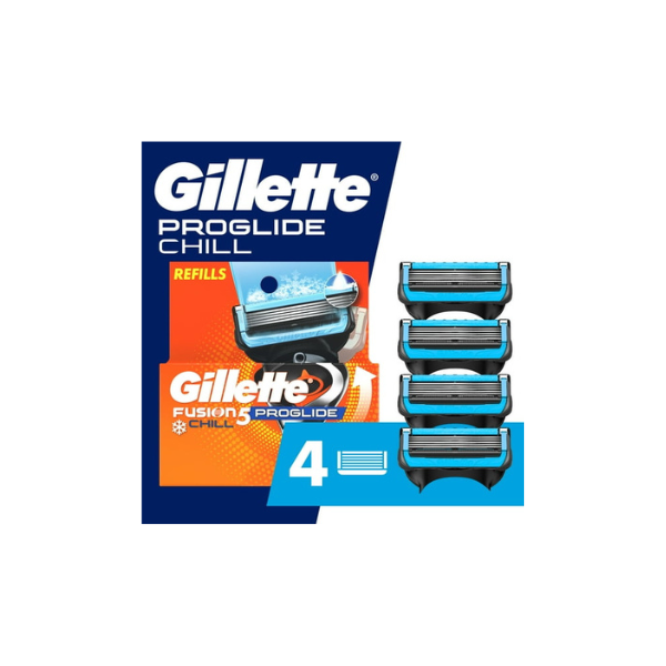 Gillette ProGlide Chill Razor Refills for Men, 4 Blade Refills