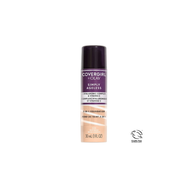 COVERGIRL + OLAY Simply Ageless 3-in-1 Liquid Foundation, 225 Buff Beige, 1 fl oz