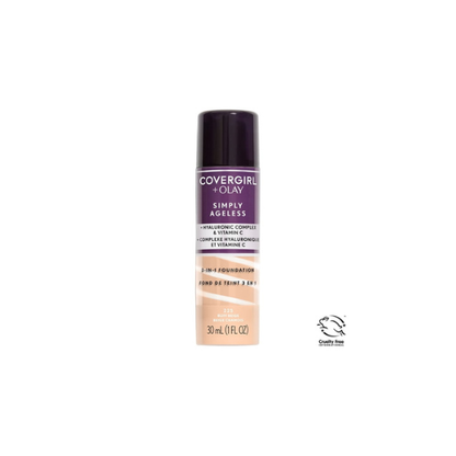 COVERGIRL + OLAY Simply Ageless 3-in-1 Liquid Foundation, 225 Buff Beige, 1 fl oz