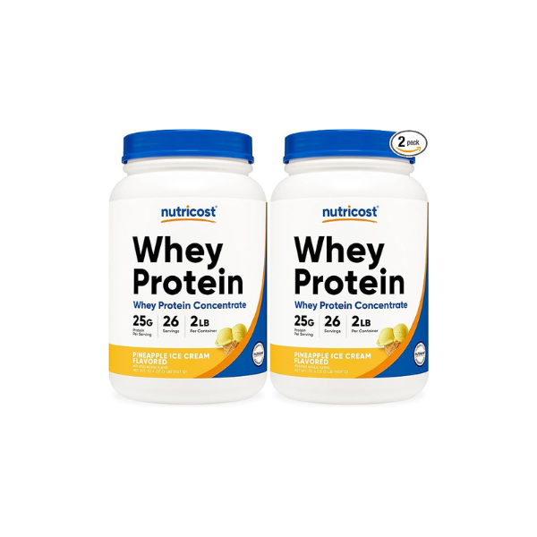 Nutricost Whey Protein Powder Pineapple (2 LBS) - Gluten-Free, GMO-Free, from Whey Protein Concentrate (Pack of 2)