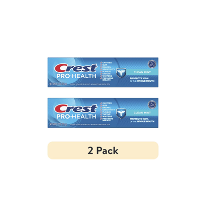 (2 pack) Crest Pro-Health Toothpaste, Clean Mint, 4.3 oz, Single
