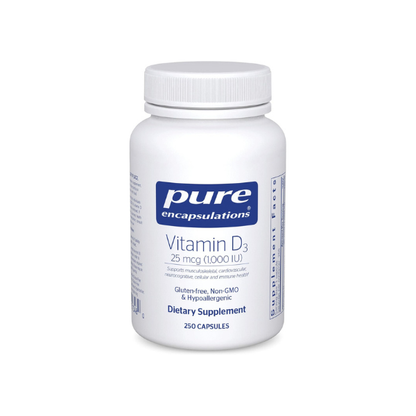 Pure Encapsulations Vitamin D3 25 mcg (1,000 IU), 250 Capsules