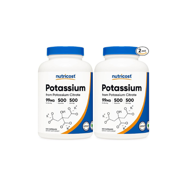 Nutricost Potassium Citrate 99mg, 500 Capsules (Pack of 2)