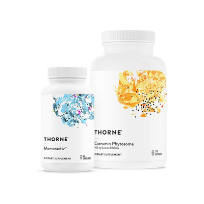 THORNE - Curcumin Phytosome Sustained Release (120 Capsules) & Memoractiv (60 Capsules) Bundle - Supports Joint Health, Muscle Health & Healthy Aging - Dairy Free, Soy Free, Gluten Free