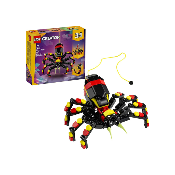 LEGO Creator 3 in 1 Wild Animals Surprising Spider Toy - Building Toy with 3 Build Options, Spider, Scorpion, or Snake - Animal Figures for Kids, Boys & Girls, Ages 7+ - Gift Idea for Birthday - 31159