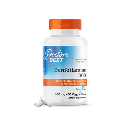 Doctor's Best Benfotiamine 300mg Supplement, Non GMO, Vegan, 60 Veggie Caps