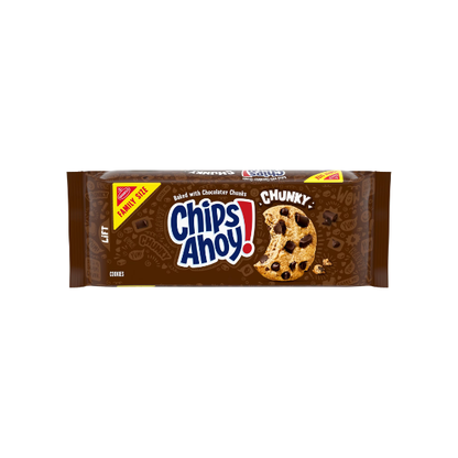 (3 pack) CHIPS AHOY! Chunky Fudgy Chocolate Chip Cookies, Family Size, 18 oz
